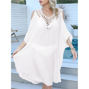 Vestido Holgado <span class=keywords><strong>de</strong></span> Verano, Túnica <span class=keywords><strong>de</strong></span> Lino, Caftán, Traje <span class=keywords><strong>de</strong></span> <span class=keywords><strong>Baño</strong></span>, Ropa <span class=keywords><strong>de</strong></span> Playa, Pareos <span class=keywords><strong>de</strong></span> Playa para Mujer, Camisa <span class=keywords><strong>de</strong></span> Playa <span class=keywords><strong>de</strong></span> Crochet - Product Image 1
