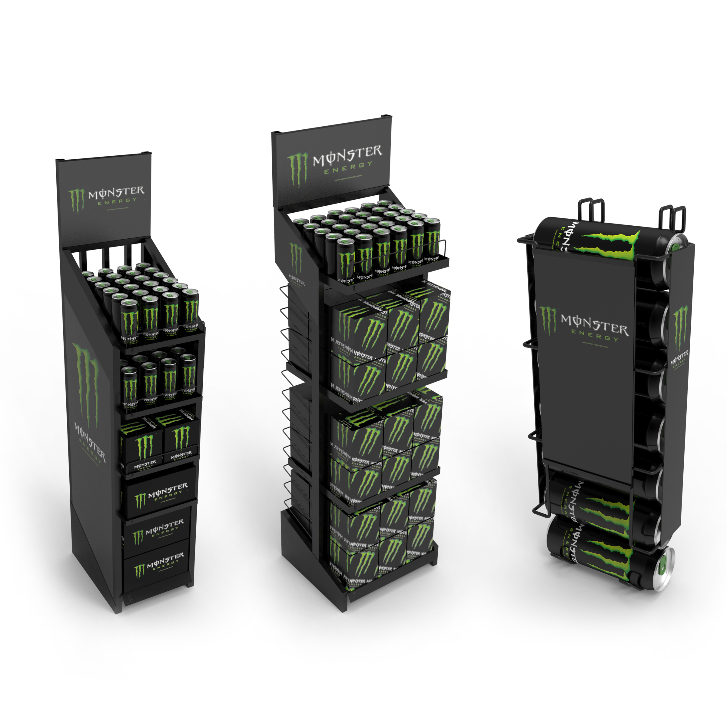 New Design Metal Energy Can Drink Floor Display Rack Powder Coated for Stores Shops Shopping Malls Supermarkets for Advertising — view 2