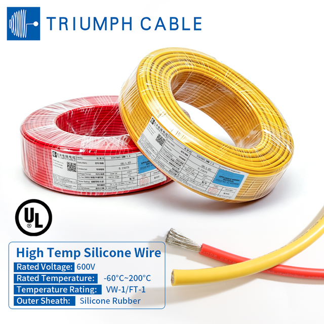 Triumph Cable UL3512 12AWG 14AWG 16AWG 18AWG 20AWG 22AWG Tinned Copper 600V FT2 Silicone Rubber Cables Ultra-soft Silicone Cable