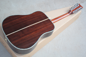 Flyoung Natural Wood Color 41 Inch Acoustic Guitar D45 Model Top Solid Classical Guitar 12 Strings - Product Image 6