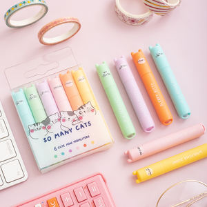 M & G — Mini illuminateur couleur <span class=keywords><strong>Pastel</strong></span>, assortiment de 6 couleurs assorties, stylo et marqueur, fourniture de papeterie pour enfants et étudiants - Product Image 2