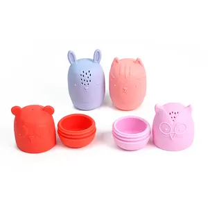 저렴한 가격 아기 목욕 장난감 동물 부동 곰 토끼 새끼 고양이 다른 디자인 실리콘 목욕 장난감 유아