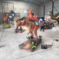 Tour de dinosaure animatronique de divertissement pour enfant tour de Dino à jetons électrique pour parc d'attractions