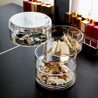 En plastique Créative Européenne Antipoussière Multicouche 360 Rotatif Transparent Acrylique Boîte De Rangement De Bijoux