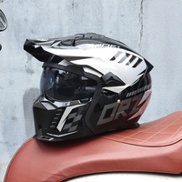Casco Integral Retro Estilo Chino para Hombre y Mujer, Ligero, de Fibra de Vidrio y Carbono, para Motociclismo Urbano y de Paseo, para Todas las Estaciones