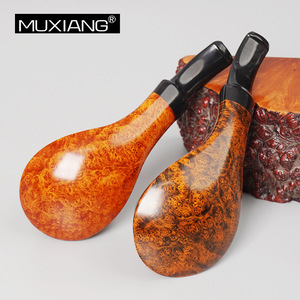 Muxiang Briarwood Smoking Pipe Straight Type Solid Wood Tobacco Pipe Men's Gift - Product Image 1