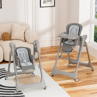 Chaise berçante pour bébé multifonctionnelle 2-en-1 pliable et réglable avec musique Bluetooth et télécommande pour le divertissement des tout-petits
