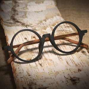Monture de lunettes de myopie de Prescription rétro avec verres clairs Design de marque Vintage femmes hommes monture de lunettes rondes en acétate - Product Image 4