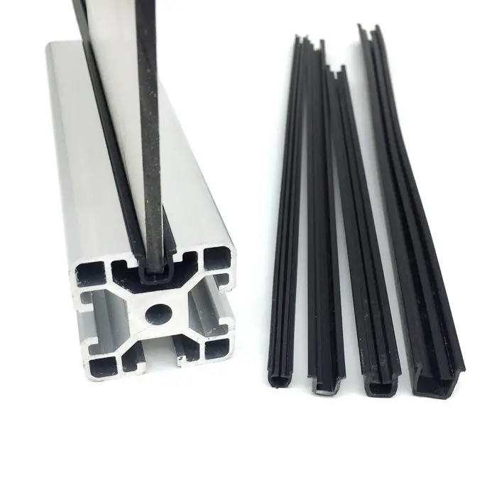 Couverture PCV en caoutchouc noir Soft T-slot U Strip Edge Shield Encloser Bound Glass Metal Wood Panel Board Sheet for Cabinet Vehicle
