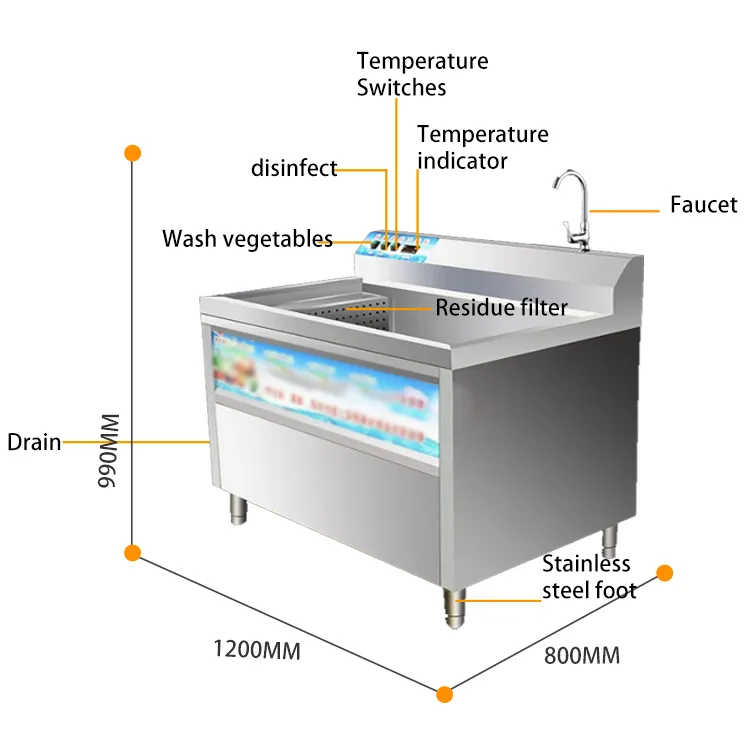 Machine à laver les fruits Machine à laver les légumes Machine à laver les légumes Machine à laver les fruits frais à bulles