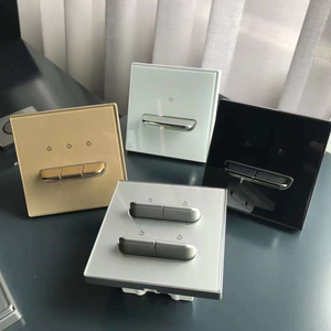 Langyeao 1/2/3/4gang cổ điển lật tự đặt lại kính cường lực nút nụ cười công tắc và ổ cắm piano với đèn báo LED - Product Image 2