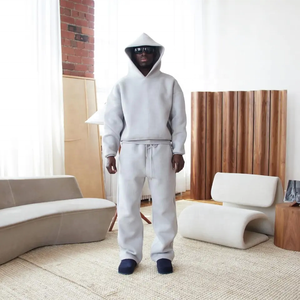 Custom Oversized <strong>Pullover</strong> Cropped Hoodie <strong>Men</strong> Hooded Sweatshirt Heavyweight 100% Cotton Hoodie and Pants Blank <strong>Men</strong> - Product Image 2