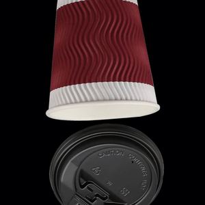 Gobelet à café professionnel en carton ondulé de 12 oz avec couvercle à bec verseur, vaisselle jetable pour emballage alimentaire 8 oz 16 oz - Product Image 5