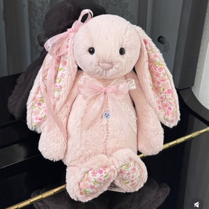 ตุ๊กตากระต่ายบอนนี่ คอมฟอร์ท ดอลล์ ของเล่นตุ๊กตาขนสั้น-สีชมพู ลายดอกเชฟรอน ขนาด 31 ซม.-50 ซม. สำหรับเด็กทั้งชายและหญิง อายุ 0-24 เดือน ไม่มีไส้ใน - Product Image 2