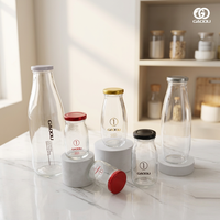 Bouteille en verre vide de 150 ml, transparente, avec bouchon à vis en métal, pour jus, boissons, lait, 100 ml, 200 ml, 250 ml, 500 ml, 1000 ml