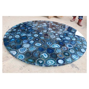 Bleu Agate Pierre Solide Table Basse - Product Image 1