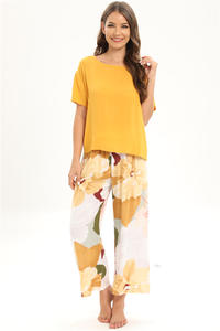 Vêtements de nuit décontractés pour femmes, style européen, luxueux et élégant, en rayonne douce, manches courtes, pantalon long, printemps, été, automne, <span class=keywords><strong>hiver</strong></span> - Product Image 3