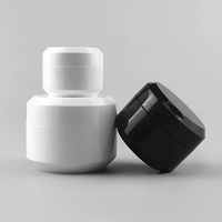 Conteneur vide à Double paroi pour ongles, 5g, 8g, 15g, 30g, PP, blanc, noir, flacon de Gel UV, Pot en plastique, conteneur de Lotion