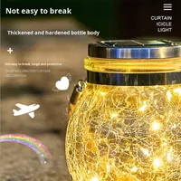 Guirlandes lumineuses solaires pour bocaux Mason, étanches IP65, lumières LED féériques pour jardin, terrasse extérieure, fête, décoration de mariage
