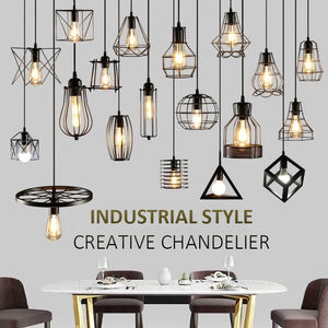 Lampe <span class=keywords><strong>suspendue</strong></span> en fer de style industriel américain, design artistique, LED, suspension à tête unique pour <span class=keywords><strong>restaurant</strong></span>, bar - Product Image 3