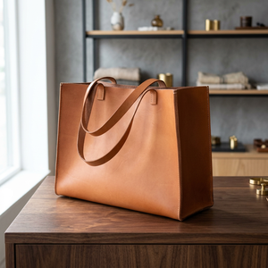 Bolsos de Mano Personalizados a la Moda, 100% Cuero Genuino de Vaca, Becerro y Oveja, Bolso de Mano para Mujer con Cierre, Duradero, Ligero y de Gran Capacidad - Product Image 1