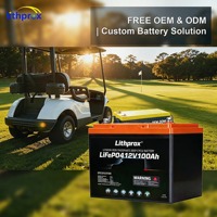 12V 100Ah LiFePO4 Baterai Lithium Isi Ulang dengan Pengosongan Daya Rendah untuk Golf Cart, Motor Trolling, Marine, RV, Solar, Cadangan Daya Rumah, Bluetooth, Pemanas