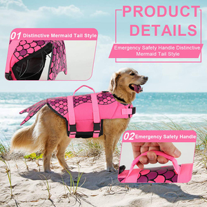 Chaleco <span class=keywords><strong>salvavidas</strong></span> para <span class=keywords><strong>perro</strong></span> <span class=keywords><strong>salvavidas</strong></span> con estampado de tiburón ajustable ligero personalizado impermeable verano/invierno estilo clásico para perros - Product Image 4