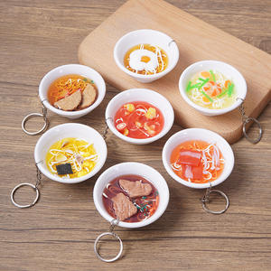 Porte-clés pendentif bol de ramen japonais en plastique, modèle alimentaire factice, thème amour, imitant des nouilles - Product Image 5