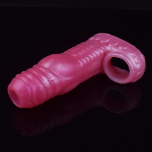 FRRK Flexible Fantasy Wearable Sleeves Male <b>Dildos</b> Cover Big Knot Hollow Penis Extender Flexible Cock Enlargement Sex Toys - Product Image 3