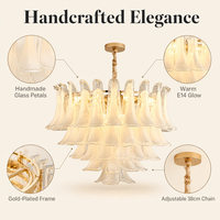 Lustre suspendu en verre de Murano LED, design moderne, lampe personnalisée, décoration intérieure pour mariage, hôtel, villa