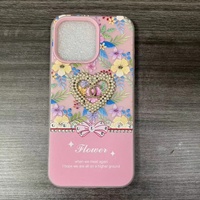 Coque de téléphone PC Cœur Diamant pour iPhone 18 17 16 15 14 13 12 11, Housse Arrière Fille pour Samsung A57 A55 A53 A52 A50 A36 A32 A23