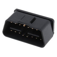 Connecteur mâle OBD2 16 broches à angle droit de 90 degrés, plaqué or, pour diagnostic de voiture et camion 12V