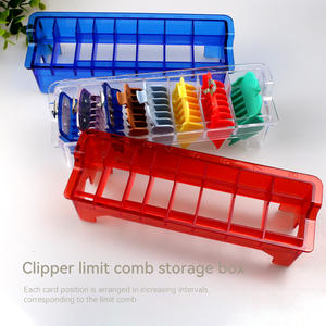 8/10 PIÈCES Guides de coupe professionnels universels transparents en plastique pour tondeuse à cheveux, de rechange, avec rangement - Product Image 1