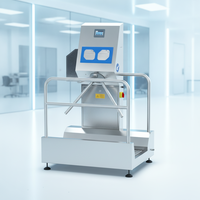 Machine automatique de nettoyage de semelles de chaussures avec système de brosses en acier inoxydable pour le contrôle de l'hygiène des usines agroalimentaires