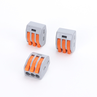 Conectores de Palanca de Color Cobre de 3P 28-12 AWG, Carcasa de PC/Nailon, Terminales de Cable Eléctrico de 32A, Conector Rápido Compacto