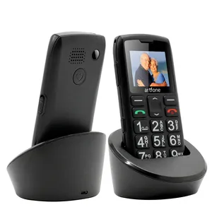 Bar Senior Cellphone with Charging Dock Big Rubber Keypad For Elderly Dual Sim One Key SOS FM 1400mAh 4G Mobile Phone