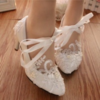 Chaussures pour femme à talons hauts, confortables et souples, à lacets, à semelle plate, ajourées, à bout pointu, pour mariée, printemps-été, chaussures de banquet