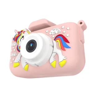 新款独角兽硅胶儿童摄像机1080P高清迷你camara儿童礼物