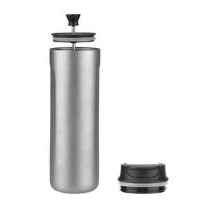 Cafetière à pression française en titane de 400ml avec couvercle pour camping en plein air randonnée pique-niques et cuisine - Product Image 3