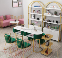 Fournitures de meubles de salon, table de manucure, chaise de salon et ensemble de table bon marché
