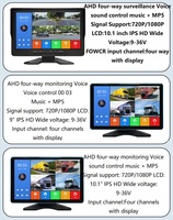 Moniteur DVR 4 canaux 10,1 pouces pour camion avec caméra de stationnement AHD 1080P et caméra de stationnement 720p