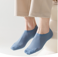 Chaussettes invisibles pour hommes, antidérapantes, en soie glacée, avec semelle en coton, fines, pour mocassins et bateaux, vente en gros