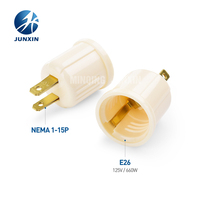 Adaptador de Enchufe a Portalámparas, Convierte un Enchufe en un Portalámparas E26, Soporte para Lámpara