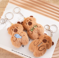 Porte-clés capybara drôle en peluche de petite taille, sac à dos en peluche, jouet capybara pour machine à griffes