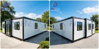 Villa conteneur préfabriquée extensible 60x120x5mm avec poutre supérieure, 40 pieds 20 pieds, 1 2 3 4 5 chambres, cuisine, maison étanche