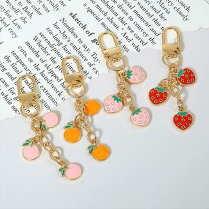 Fashion Fruit Strawberry Orange Zinc Alloy Keychain Bag Pendant Cute Creative Key Chain <b>Charm</b> Backpack Ornament - Product Image 4