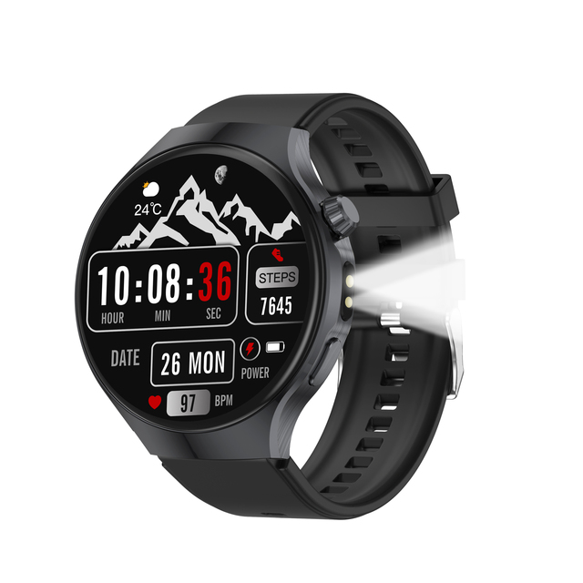 2026 New Outdoor Smartwatch 1000mAh Wearable Devices Strong Light Flashlight IP68 Deep Waterproof Fashion Smart Watch for Unisex