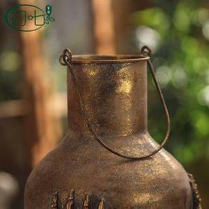 Jarrón de Metal Retro Europeo, Forma Irregular, Diseño Rústico Hecho a Mano, Adorno Floral para Escritorio - Product Image 4