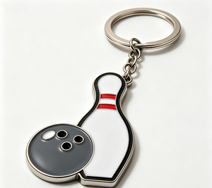 Custom <b>Bowling</b> Keychain Soft Hard Enamel Metal Key Ring Enamel Keyring Promotional Souvenir Gift - Product Image 3