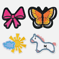 Patchs thermocollants brodés à la mode, motifs dessin animé, papillon, fleur, rose, soleil, licorne mignonne, pingouin, pour chapeaux
